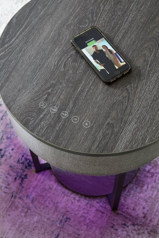 A4000641 - Accent Table w/Speaker, Wireless Charger, Lights
