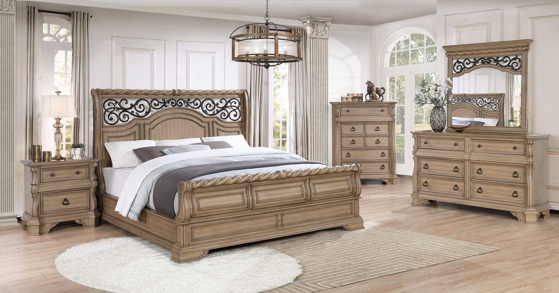 B7010 - 4pc or 5pc Bedroom Set - Queen, King
