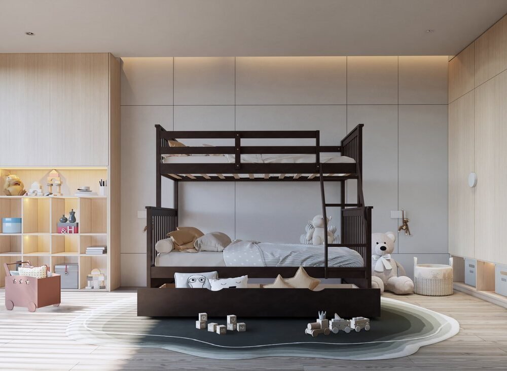 BB20 Twin/Full Bunk Bed w/Twin Trundle Espresso