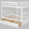 BB31 Full/Full Bunk Bed w/Twin Trundle White