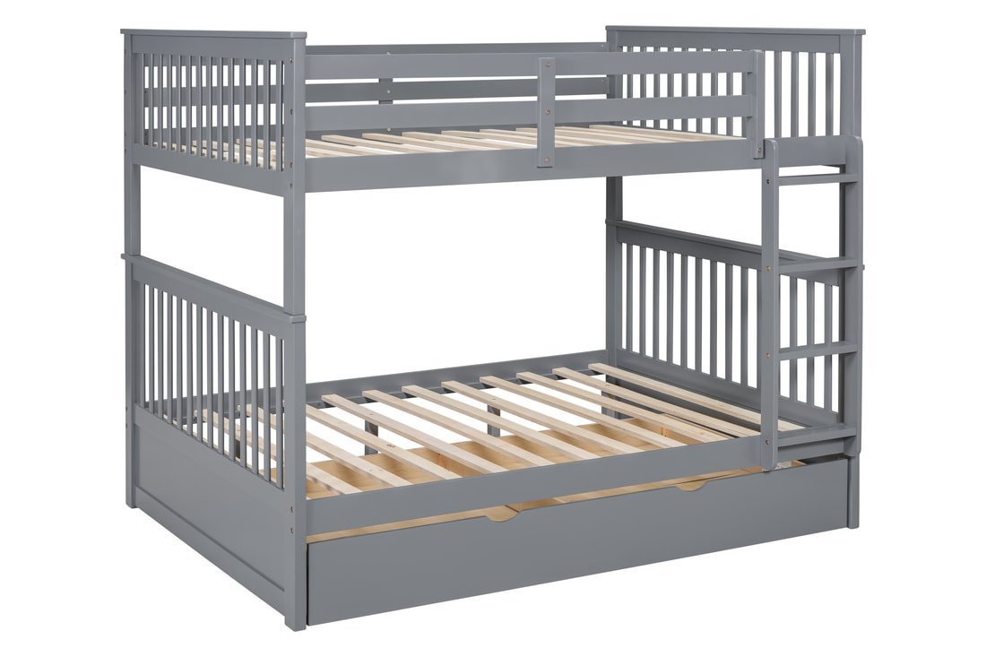 bb33-2_orig.jpeg BB33 Full/Full Bunk Bed w/Twin Trundle Gray