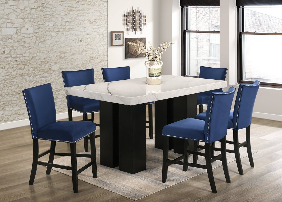 ts-finley-pub-set-1-6-real-marble-table-top_orig.jpeg Finley Blue - (GENUINE MARBLE) Counter Height Table & 6 Chairs