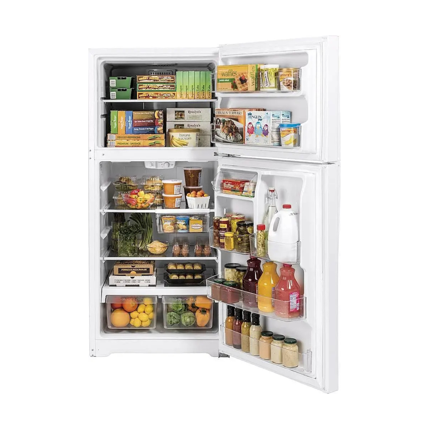 Untitled design (99) GE - 21.9 Cu. Ft. Top-Freezer Refrigerator with Garage Ready Performance - White